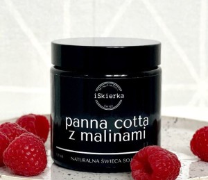 PANNA COTTA Z MALINAMI świeca sojowa 120 ml 
