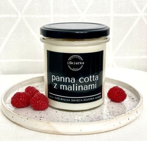PANNA COTTA Z MALINAMI świeca sojowa 300 ml 
