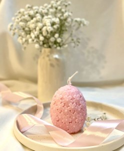 KWIATOWE JAJKO bezzapachowa świeca sojowa 165 g