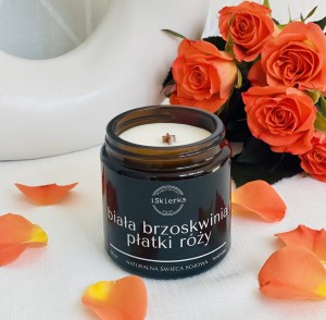 BIAŁA BRZOSKWINIA & PŁATKI RÓŻY świeca sojowa 120 ml 