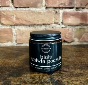 BIAŁA SZAŁWIA &PACZULA świeca sojowa 120 ml